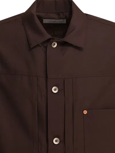 Sacai Tailored Jacket With Adjustable Back Strap In Brown