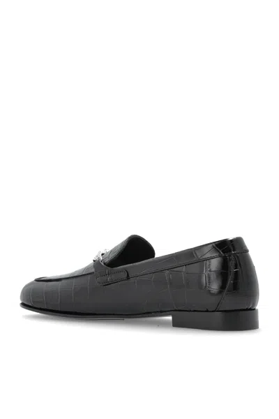 Versace Crocodile-embossed Chain-detail Loafers