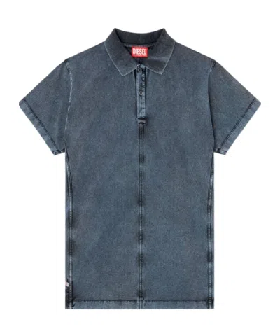 Diesel Short-sleeved Polo Shirt In Blue