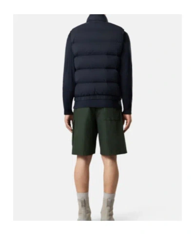 Stone Island Down Vest With Seamless Feather Tunnels And Anti-drop In Blue
