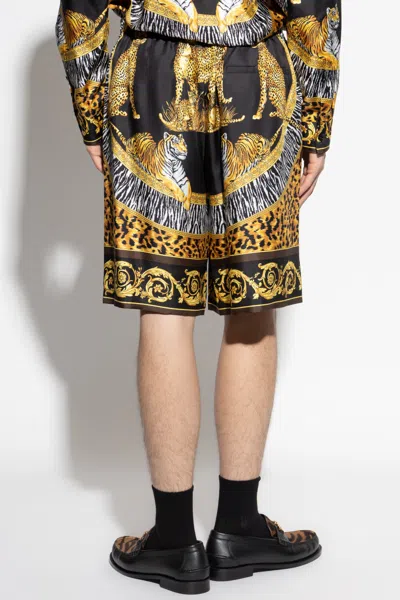 Versace Elastic Waist Shorts In Multi