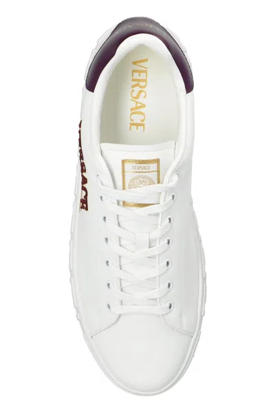 Versace Acanthus Varsity Greca Sneakers In White