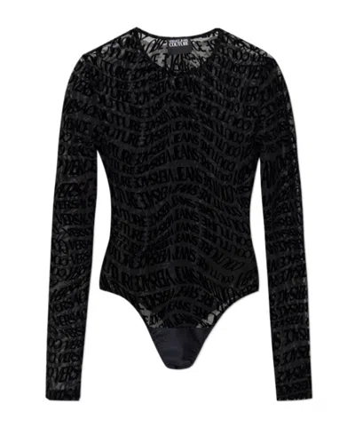 Versace Jeans Long-sleeved Jumpsuit In Black