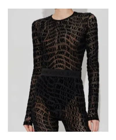Versace Jeans Long-sleeved Jumpsuit In Black