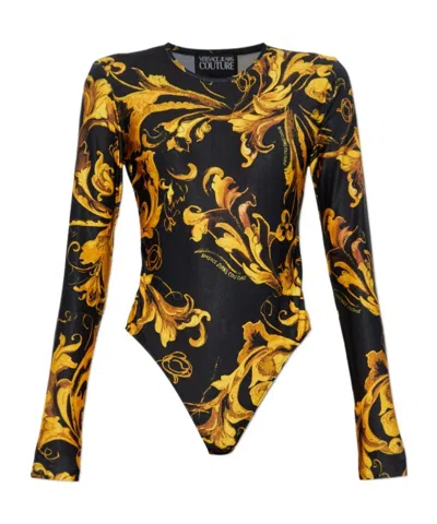 Versace Jeans Printed Jumpsuit In Black