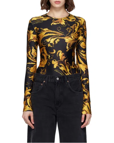 Versace Jeans Printed Jumpsuit In Black