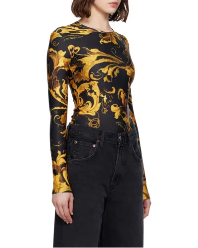 Versace Jeans Printed Jumpsuit In Black