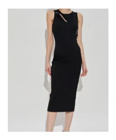 Versace Jeans Round Neck Dress In Black