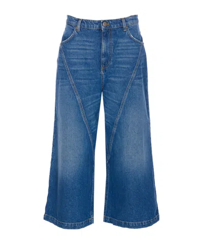 Twinset Wide Leg Jeans Contrast Stitching