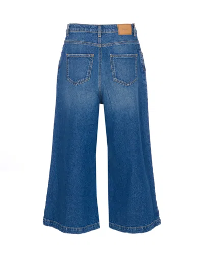 Twinset Wide Leg Jeans Contrast Stitching