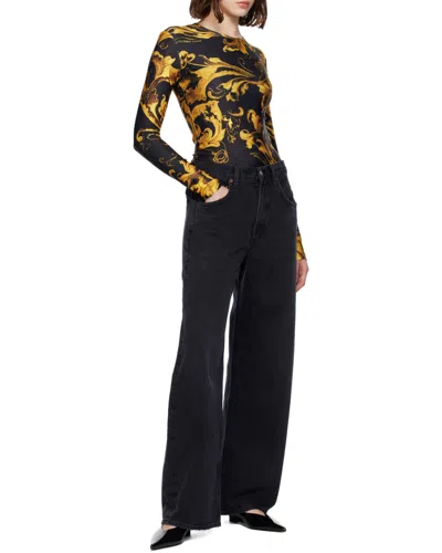 Versace Jeans Printed Jumpsuit In Black