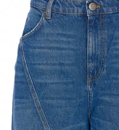 Twinset Wide Leg Jeans Contrast Stitching