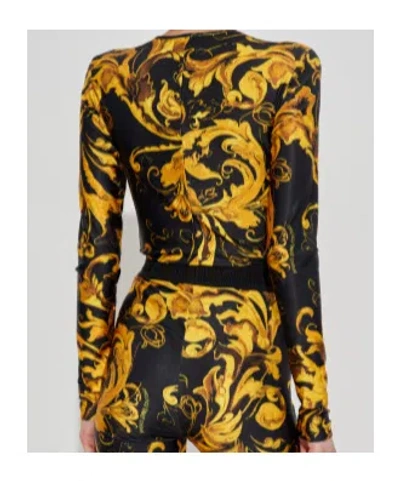 Versace Jeans Printed Jumpsuit In Black