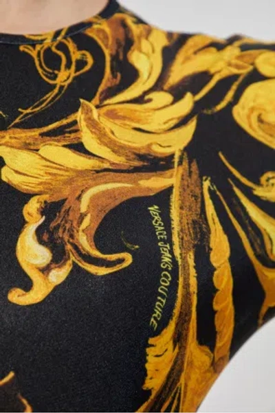 Versace Jeans Printed Jumpsuit In Black