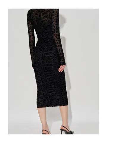 Versace Jeans Long Sleeve Dress In Black