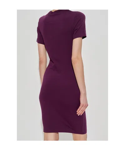 Versace Jeans Logo Print Dress In Purple