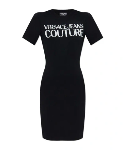 Versace Jeans Short Sleeve Dress In Black