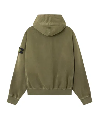 Stone Island 6100017 Organic Panama Cotton 'old' Effect In Green