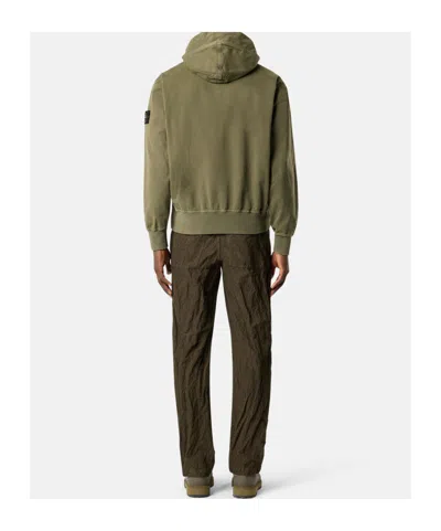 Stone Island 6100017 Organic Panama Cotton 'old' Effect In Green
