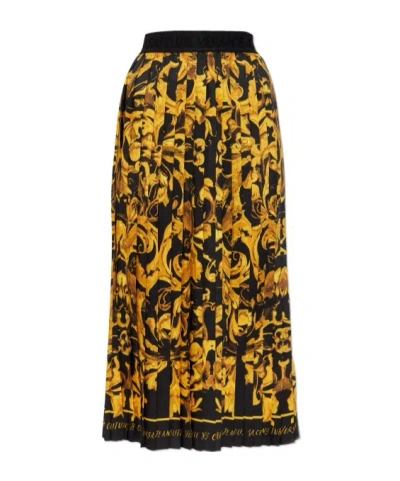 Versace Jeans Printed Pleated Skirt In Multi