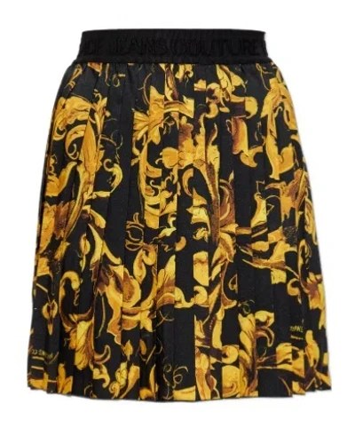 Versace Jeans Printed Pleated Skirt In Multi