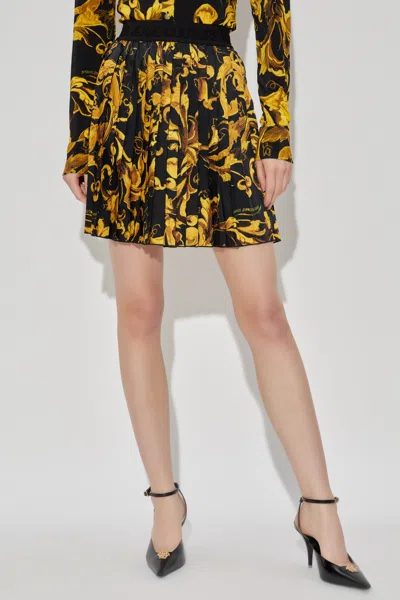 Versace Jeans Printed Pleated Skirt In Multi