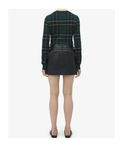 Alexander Mcqueen Women's Zip Detail Leather Mini Skirt In Black In Black