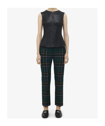 Alexander Mcqueen Sleeveless Leather Top In Black