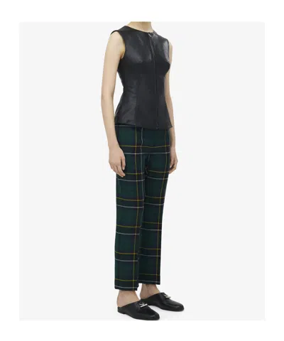 Alexander Mcqueen Sleeveless Leather Top In Black