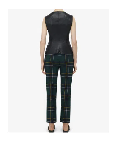 Alexander Mcqueen Sleeveless Leather Top In Black