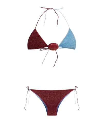 Oseree Tie Detail Two Piece Swimsuit In Multi