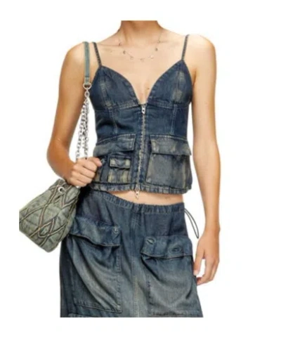 Diesel Top In Gradient Fluid Denim In Blue