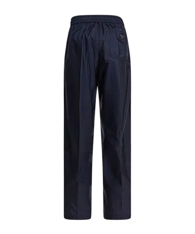 Prada Drawstring Elastic Waist Casual Pants In Blue