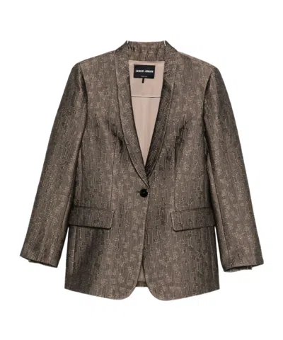 Giorgio Armani Textured Fabric Tailored Jacket