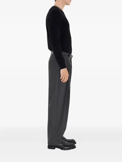 Burberry Crew Neck Knitwear With Distinctive Patterned Collar In Blue