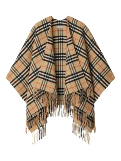 Burberry Check Wool Cashmere Cape Accessories