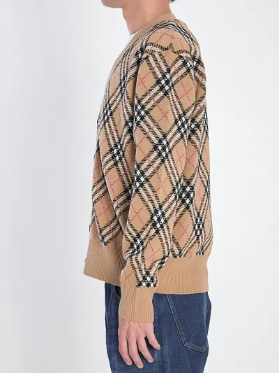 Burberry Embroidered Wool Blend Cardigan In Multi