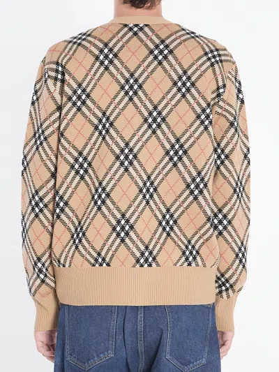 Burberry Embroidered Wool Blend Cardigan In Multi