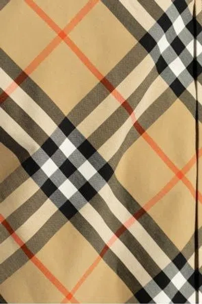 Burberry Short-sleeved Check Pattern Shirt With Button-down Collar In Multi