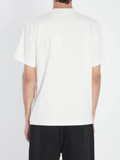 Burberry Beige Crewneck T-shirt With Maxi Logo On The Front In Cotton Man