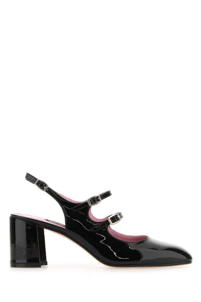 Carel Paris Black Leather Banana Pumps