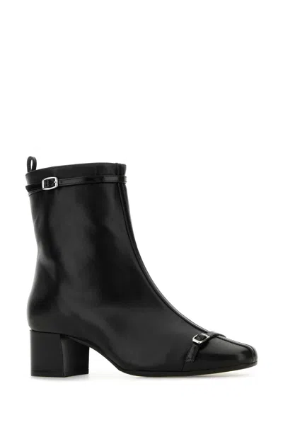 Carel Paris Black Leather Start Ankle Boots