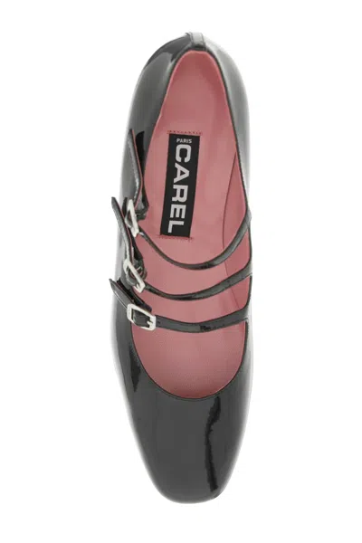 Carel Paris Black Leather Kina Pumps