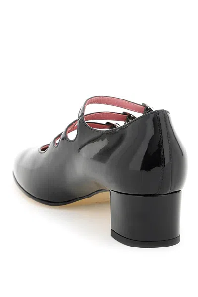 Carel Paris Black Leather Kina Pumps