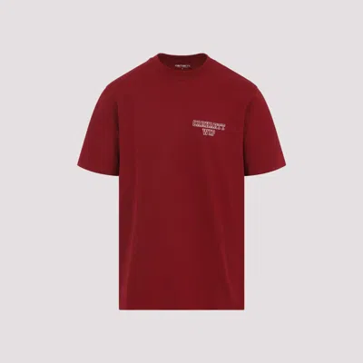 Carhartt Work In Progress Alumni Cotton Graphic T-shirt In Burgundy