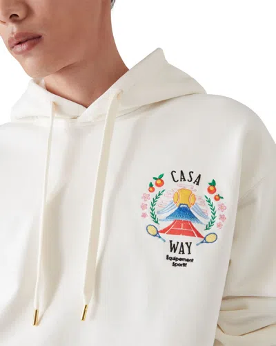 Casablanca Cotton Sweatshirt With Front Pocket And Hood In White