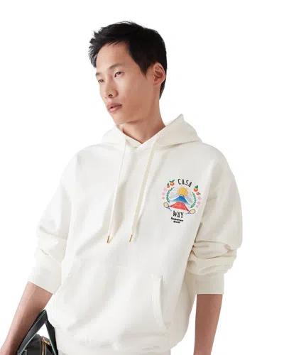 Casablanca Cotton Sweatshirt With Front Pocket And Hood In White
