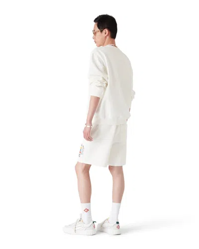 Casablanca Mens Casa Way Mountain Cotton-jersey Sweat Shorts In White