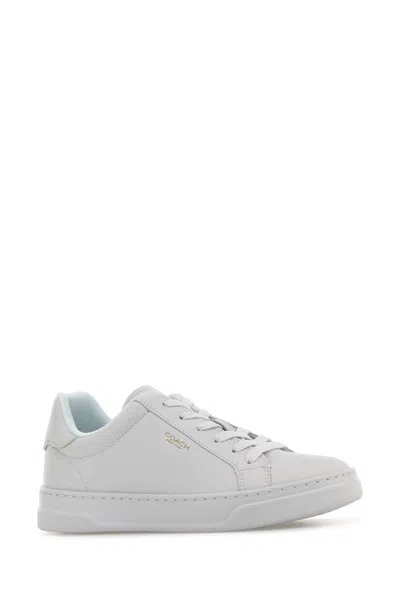Coach White Leather High Line Sneakers