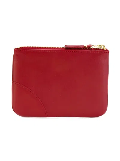 Comme Des Garçons Leather Wallet Hardware Gold-tone In Red